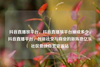 抖音直播放平台，抖音直播放平台抽成多少，抖音直播平台，创新社交与商业的新阵地亿乐社区低价自营货源站