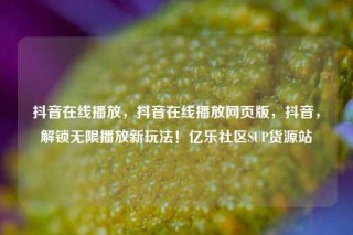 抖音在线播放，抖音在线播放网页版，抖音，解锁无限播放新玩法！亿乐社区SUP货源站