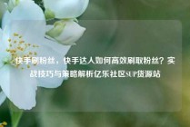 快手刷粉丝，快手达人如何高效刷取粉丝？实战技巧与策略解析亿乐社区SUP货源站