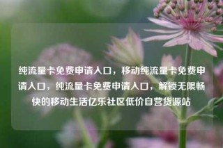 纯流量卡免费申请入口，移动纯流量卡免费申请入口，纯流量卡免费申请入口，解锁无限畅快的移动生活亿乐社区低价自营货源站