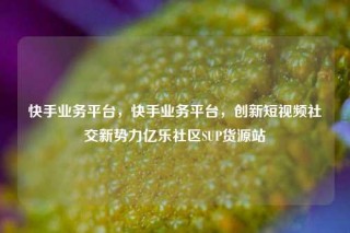 快手业务平台，快手业务平台，创新短视频社交新势力亿乐社区SUP货源站
