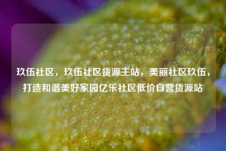 玖伍社区，玖伍社区货源主站，美丽社区玖伍，打造和谐美好家园亿乐社区低价自营货源站