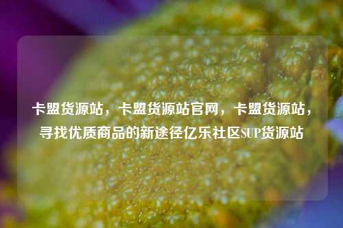 卡盟货源站	，卡盟货源站官网，卡盟货源站，寻找优质商品的新途径亿乐社区SUP货源站  第1张