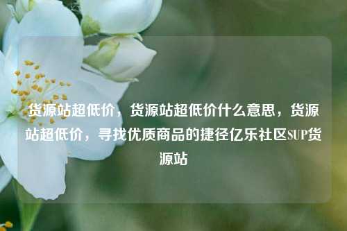 货源站超低价	，货源站超低价什么意思，货源站超低价，寻找优质商品的捷径亿乐社区SUP货源站  第1张